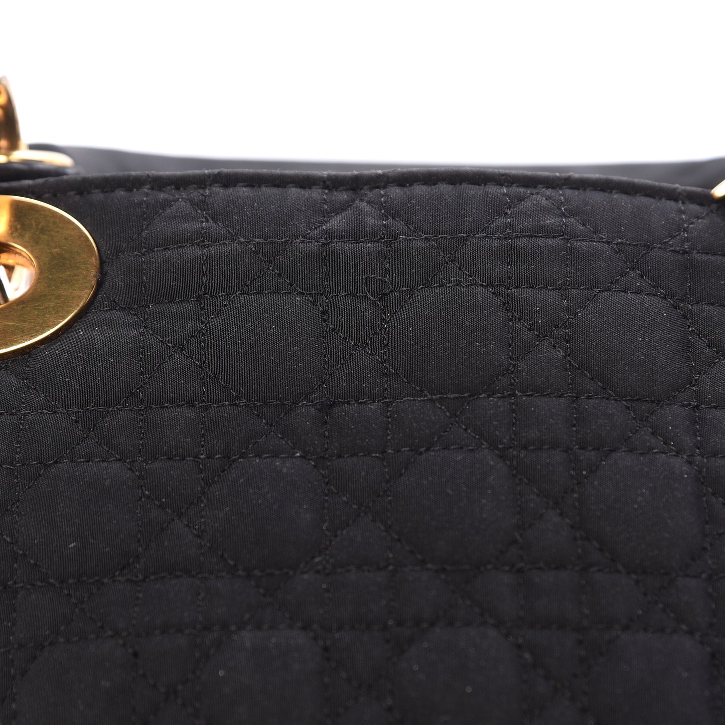 Nylon Cannage Medium Lady Dior Black