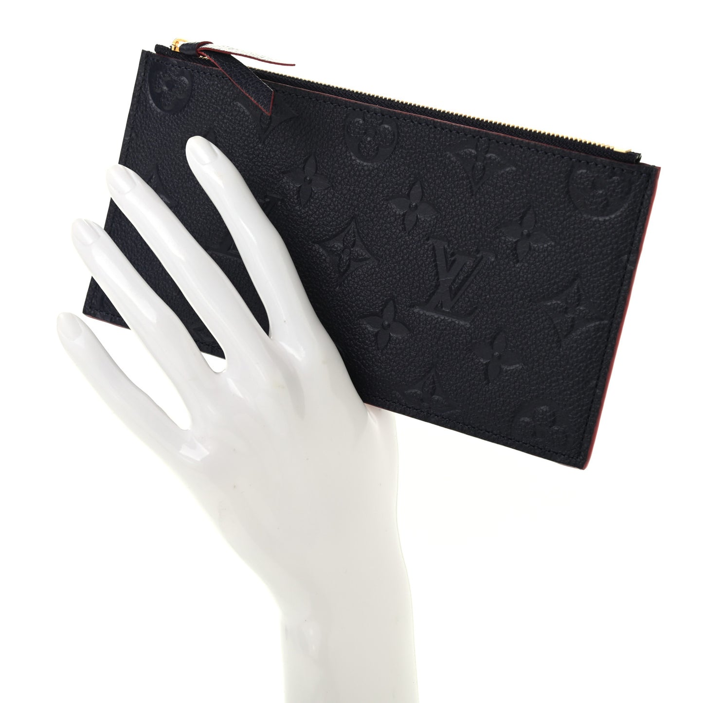 Empreinte Felicie Chain Wallet Zippered Insert Marine Rouge