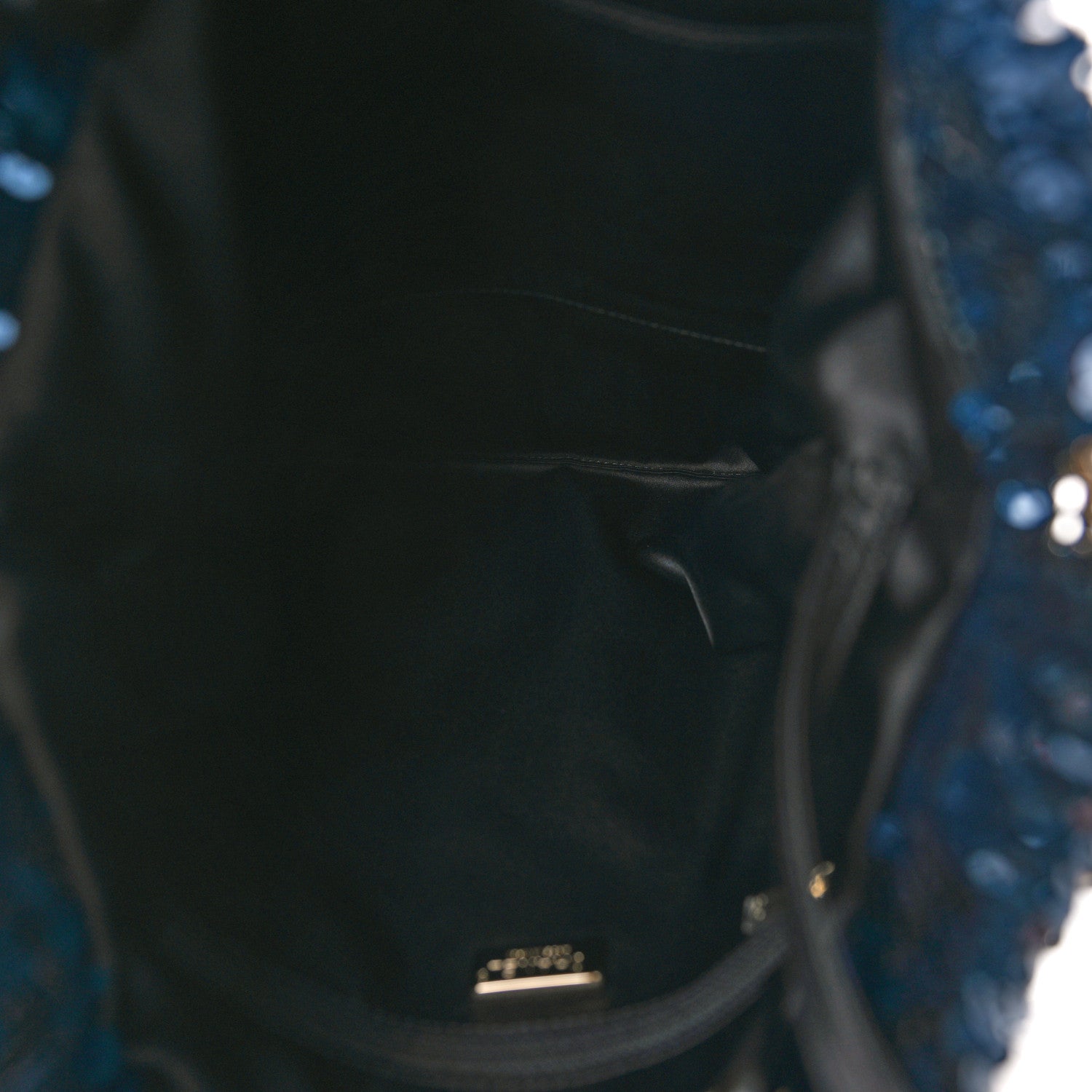 Chanel Sequin Drawstring Tote Blue Black Multicolor 5 of 9