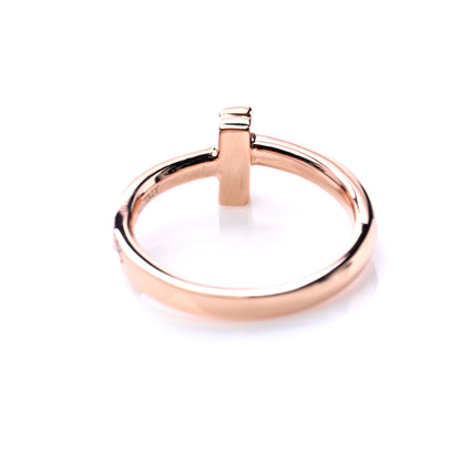 Tiffany 18K Rose Gold Diamond T T1 Ring 48 4.5 5 of 7