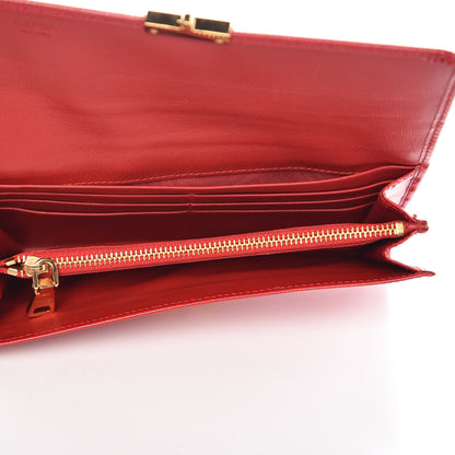 Prada Saffiano Vernice Continental Wallet Rosso 5 of 8