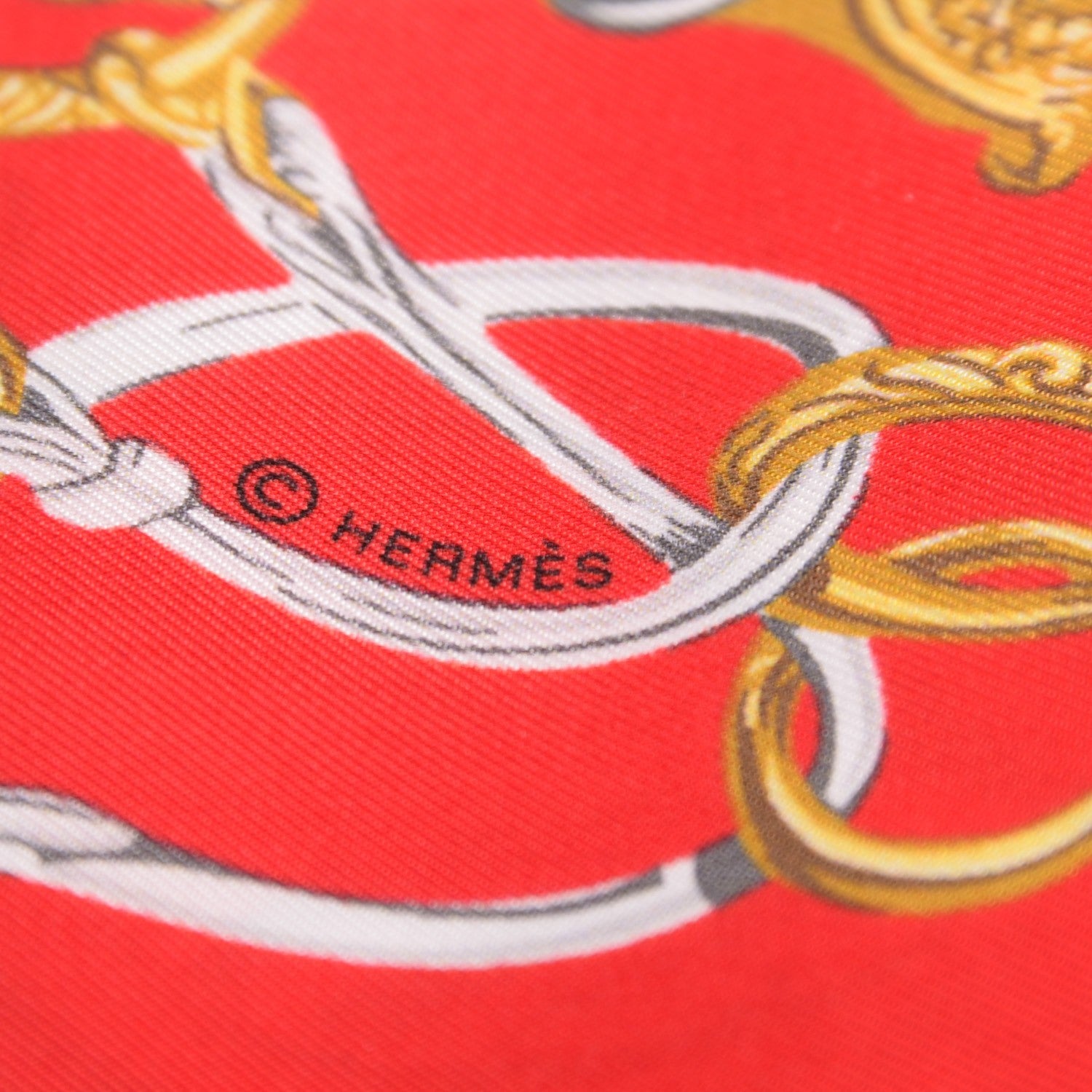 Hermes Silk Brides De Gala Maxi Twilly Capucine Rouge Vieil Or 4 of 5