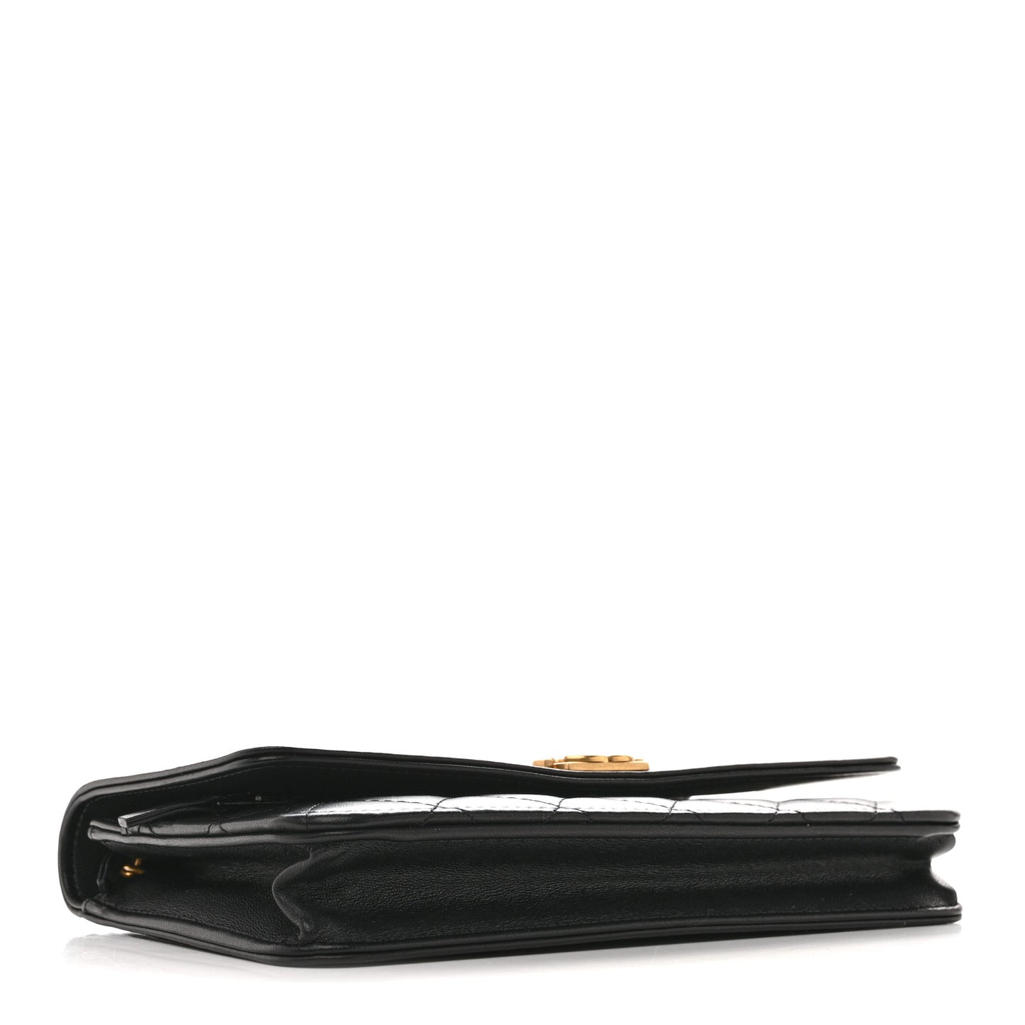 Lambskin Quilted Boy Wallet On Chain WOC Black