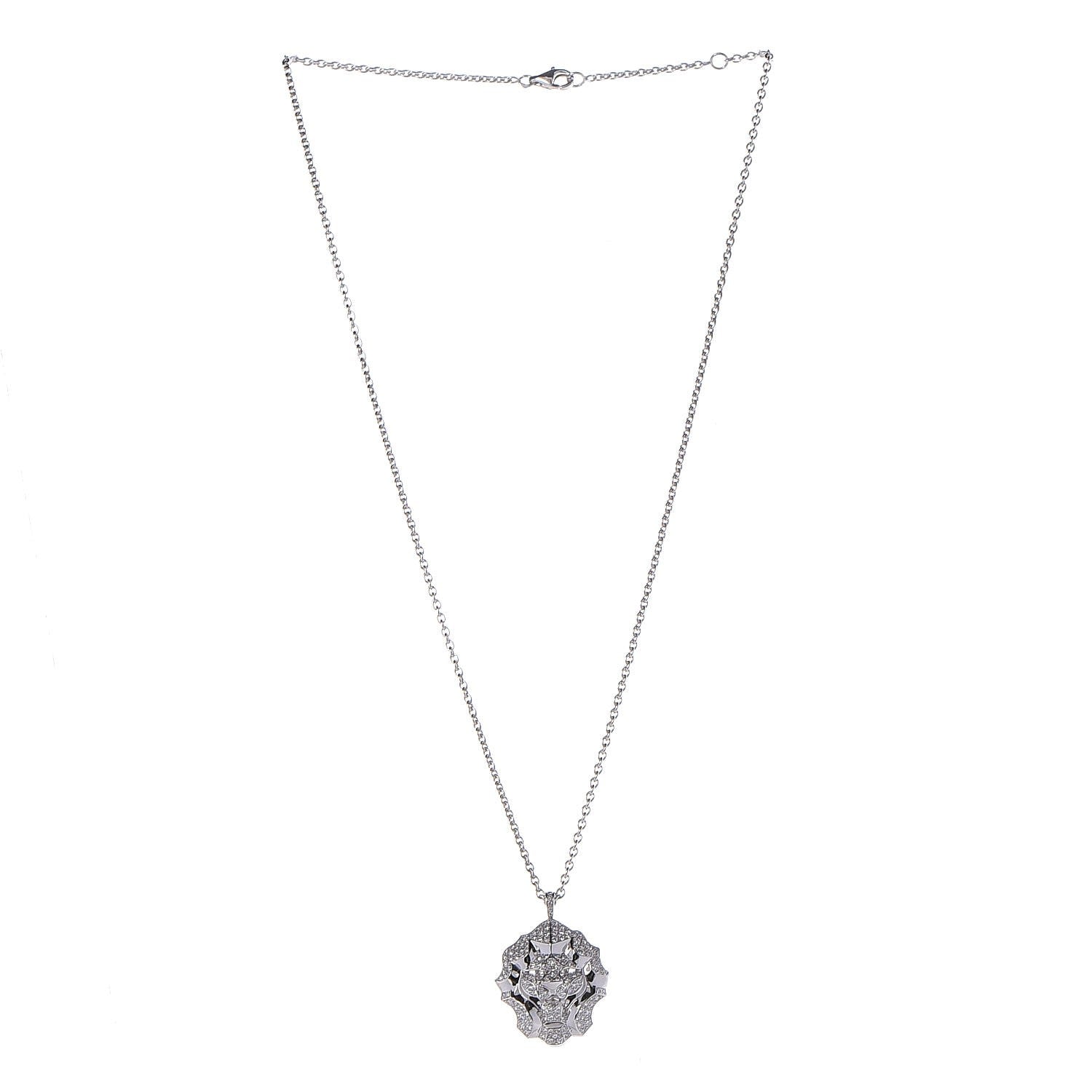 Chanel 18K White Gold Diamond Sous Le Signe du Lion Pendant Necklace 3 of 17