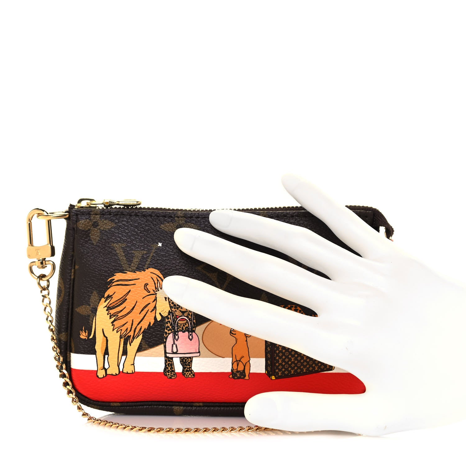 Louis Vuitton Monogram 2018 Christmas Animation Mini Cats Pochette Accessories 3 of 13