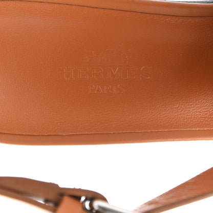 Hermes Calfskin Elbe 60 Sandals 38 Marron Glaise 7 of 9