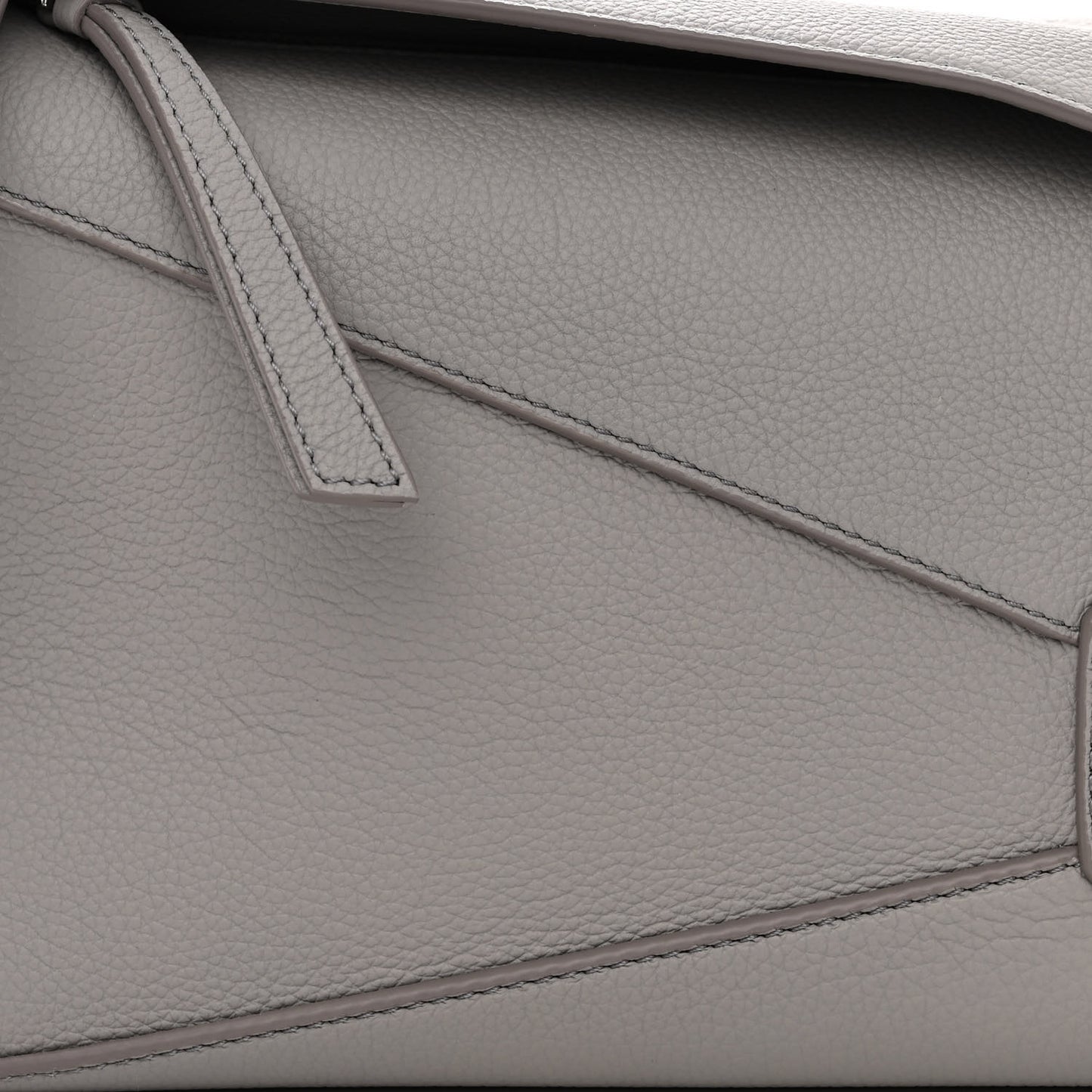 Calfskin Small Puzzle Edge Bag Pearl Grey