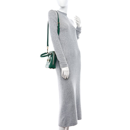 Gucci Shiny Snakeskin Mini Horsebit 1955 Top Handle Bag Emerald 2 of 10