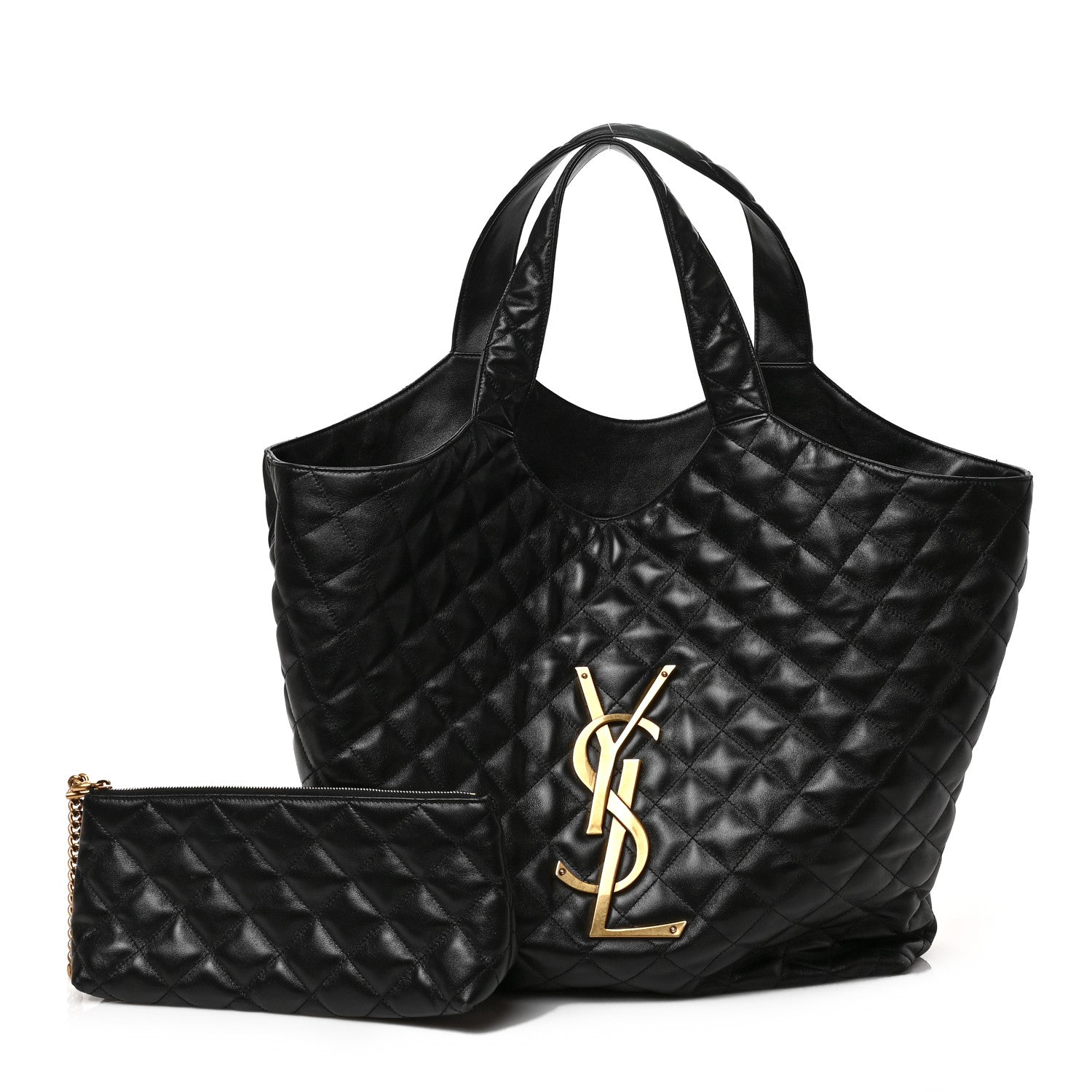 Saint Laurent Lambskin Quilted Maxi Icare Shopping Tote Black 1 of 8