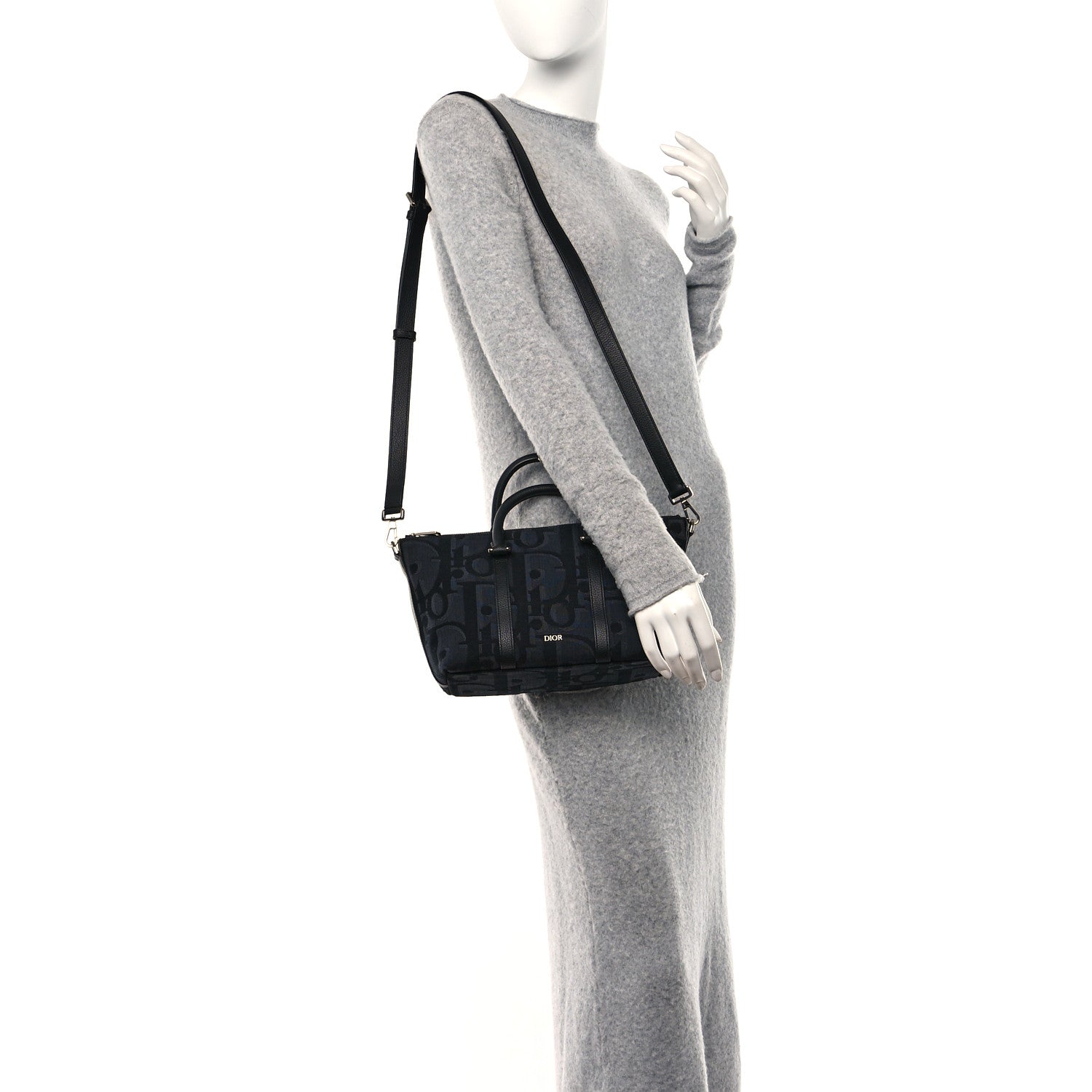 Christian Dior Maxi Oblique Jacquard Weekender 25 Black 3 of 12