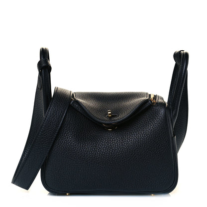 Hermes Taurillon Clemence Mini Lindy 20 Black 1 of 9