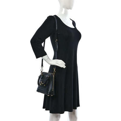 Gucci Boarded Plutone Calfskin Mini Horsebit 1955 Top Handle Bag Black 2 of 9