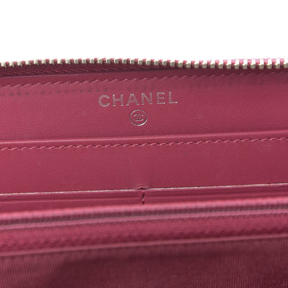 Chanel Patent Quilted Brilliant Zip Around Wallet Pink 6 of 9