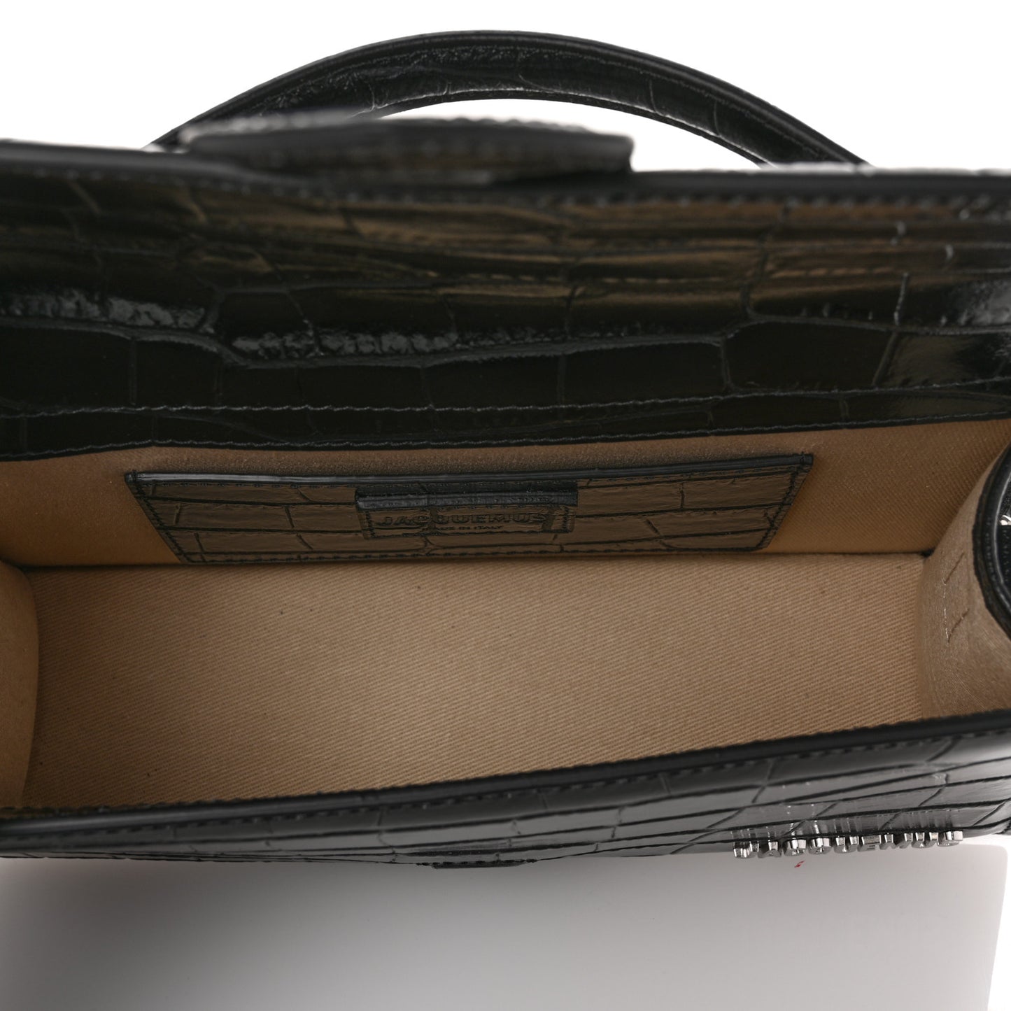 Calfskin Crocodile Embossed Le Grand Bambino Black