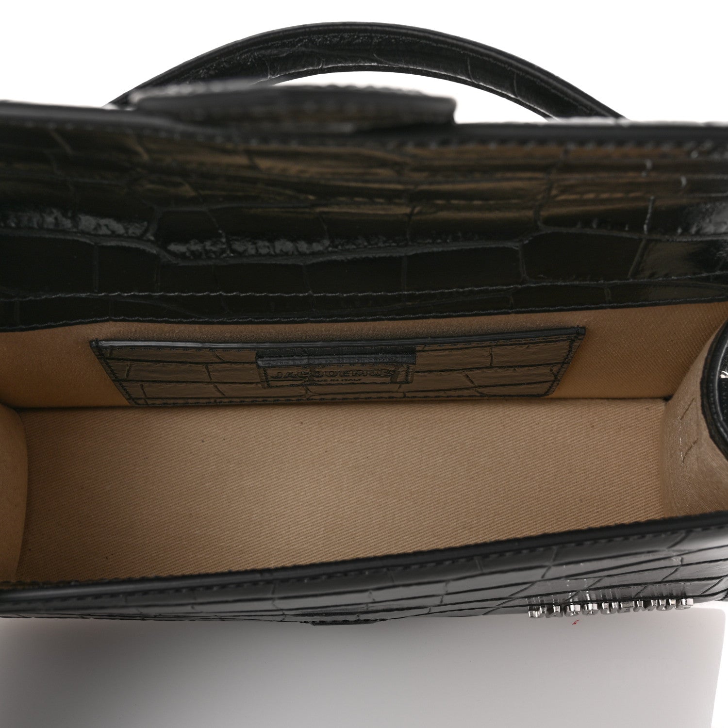 Jacquemus Calfskin Crocodile Embossed Le Grand Bambino Black 5 of 9