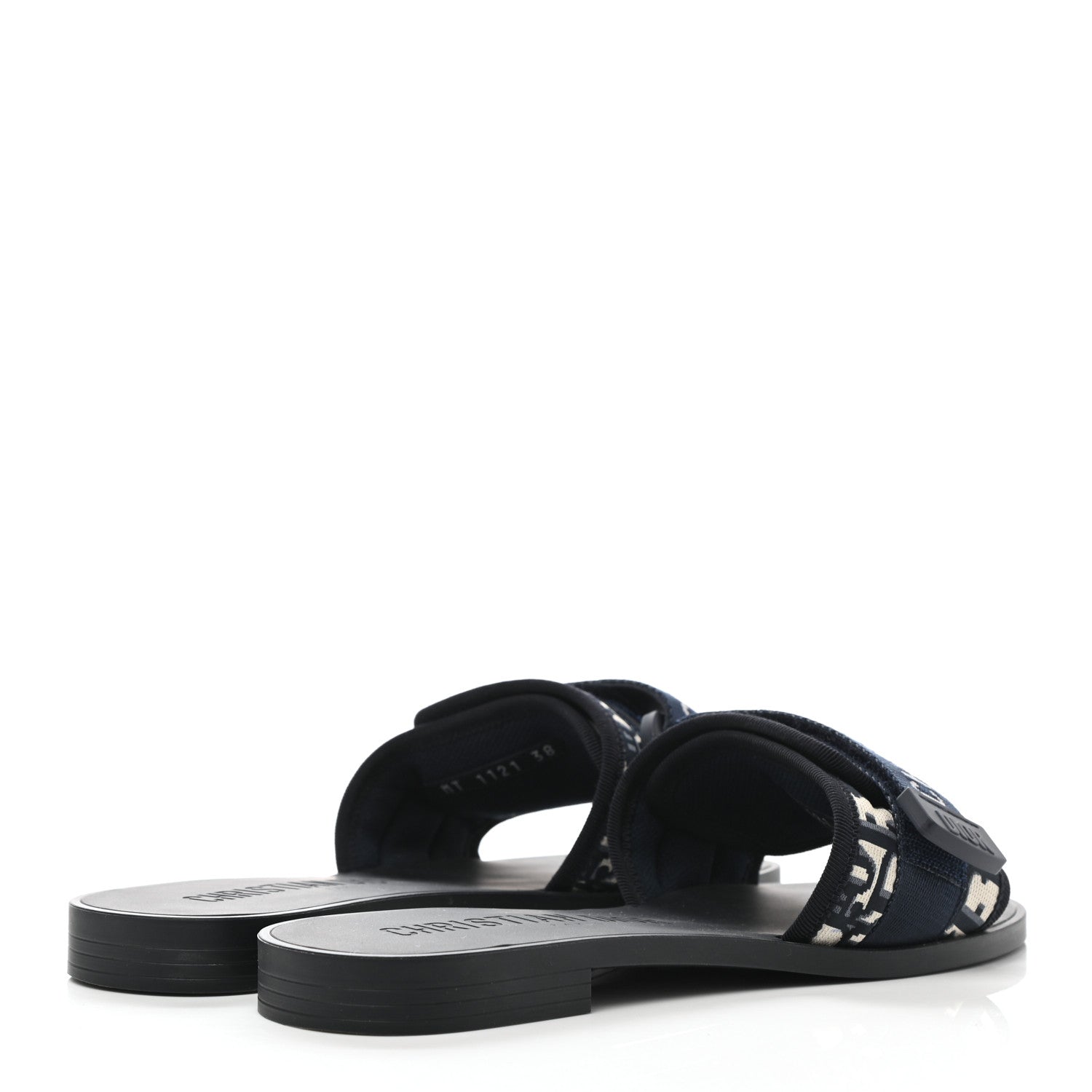 Christian Dior Nylon Oblique Dio(r)evolution Slide Sandals 38 Deep Blue 4 of 9