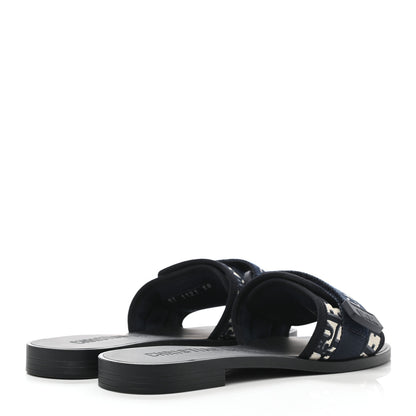 Christian Dior Nylon Oblique Dio(r)evolution Slide Sandals 38 Deep Blue 4 of 9
