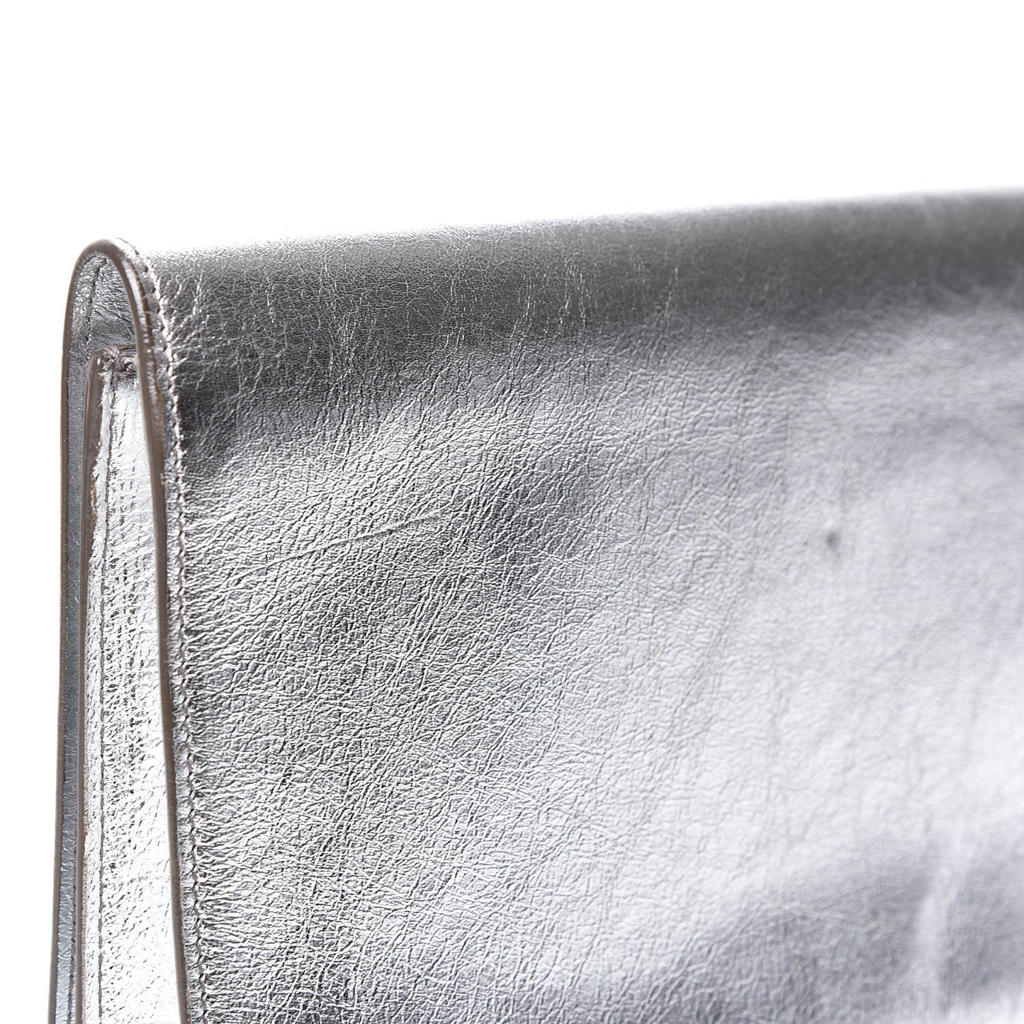 Metallic Calfskin Monogram Large Belle De Jour Clutch Silver
