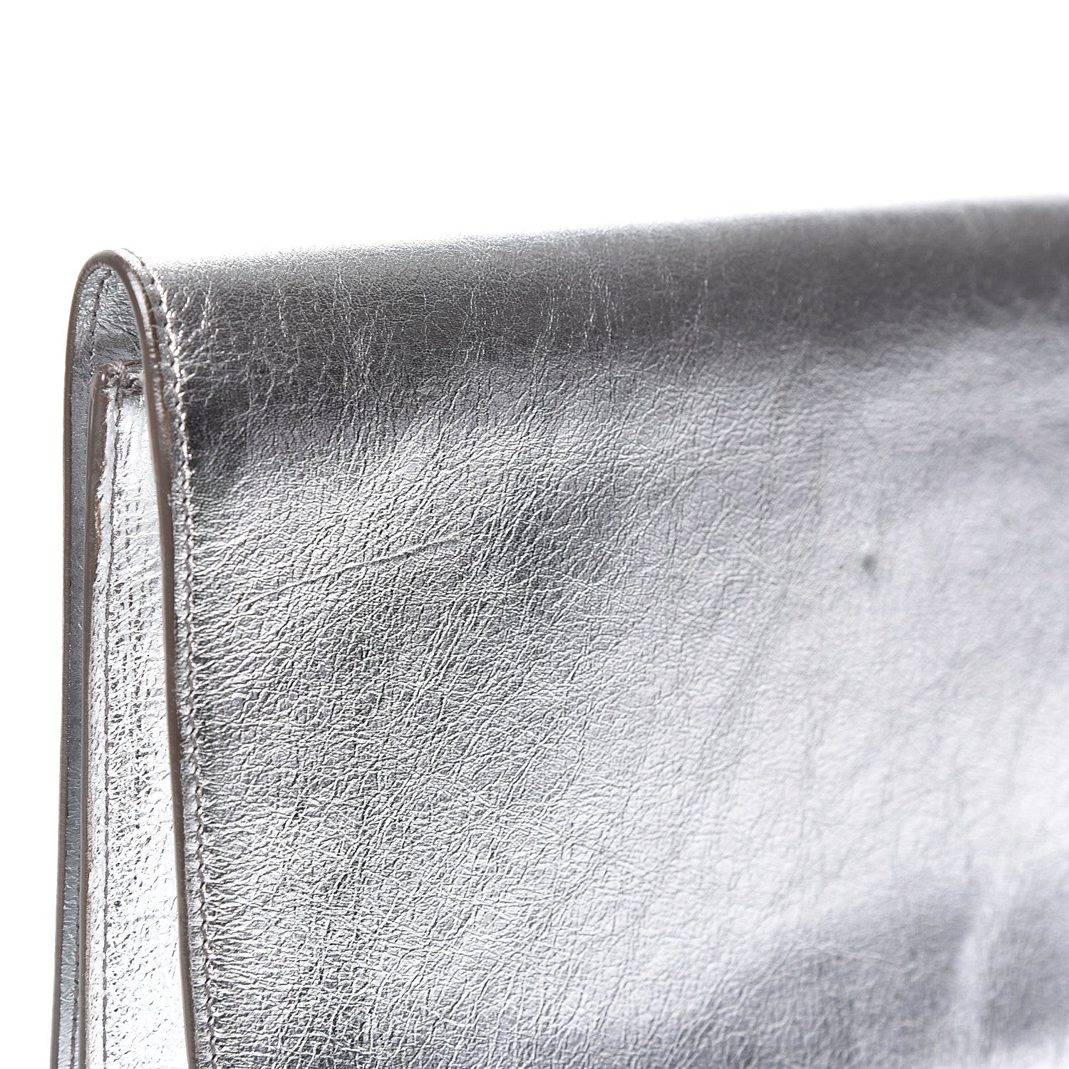 Saint Laurent Metallic Calfskin Monogram Large Belle De Jour Clutch Silver 7 of 9