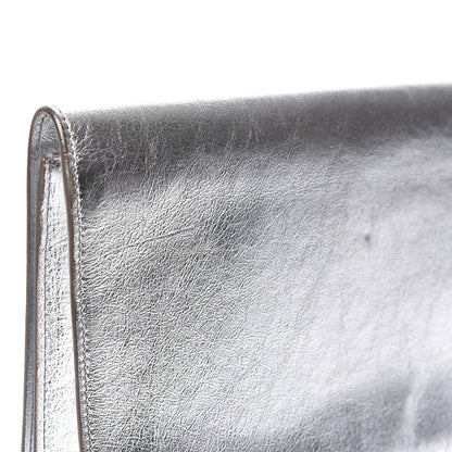 Saint Laurent Metallic Calfskin Monogram Large Belle De Jour Clutch Silver 7 of 9