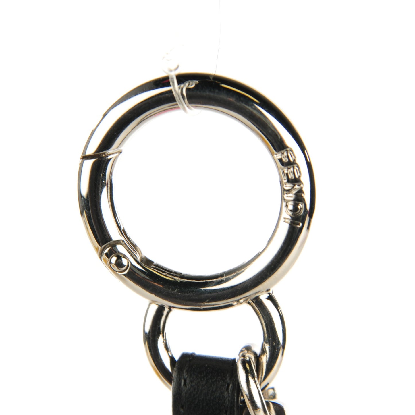Fox Mink Goat Fur Nappa Karlito Bag Charm Black White Rosa