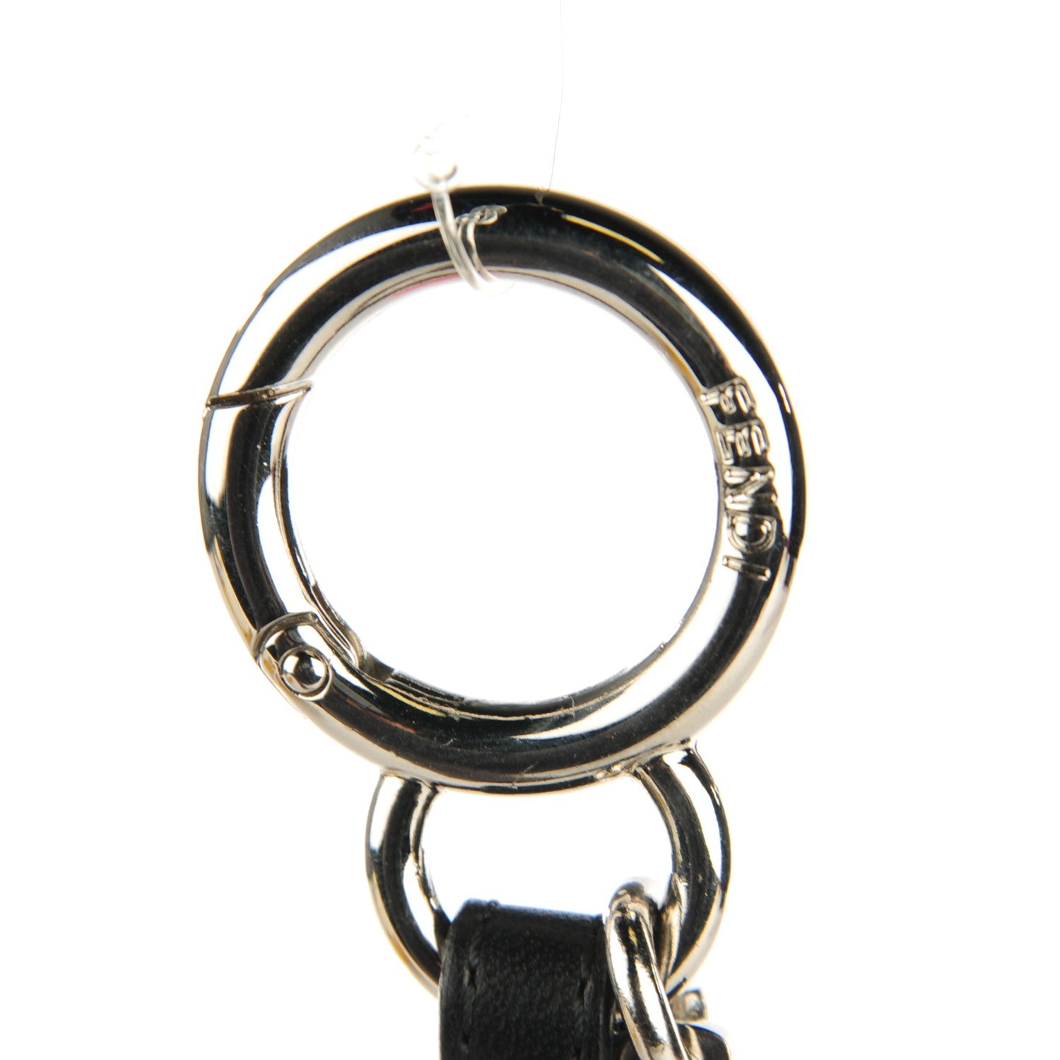Fendi Fox Mink Goat Fur Nappa Karlito Bag Charm Black White Rosa 8 of 9