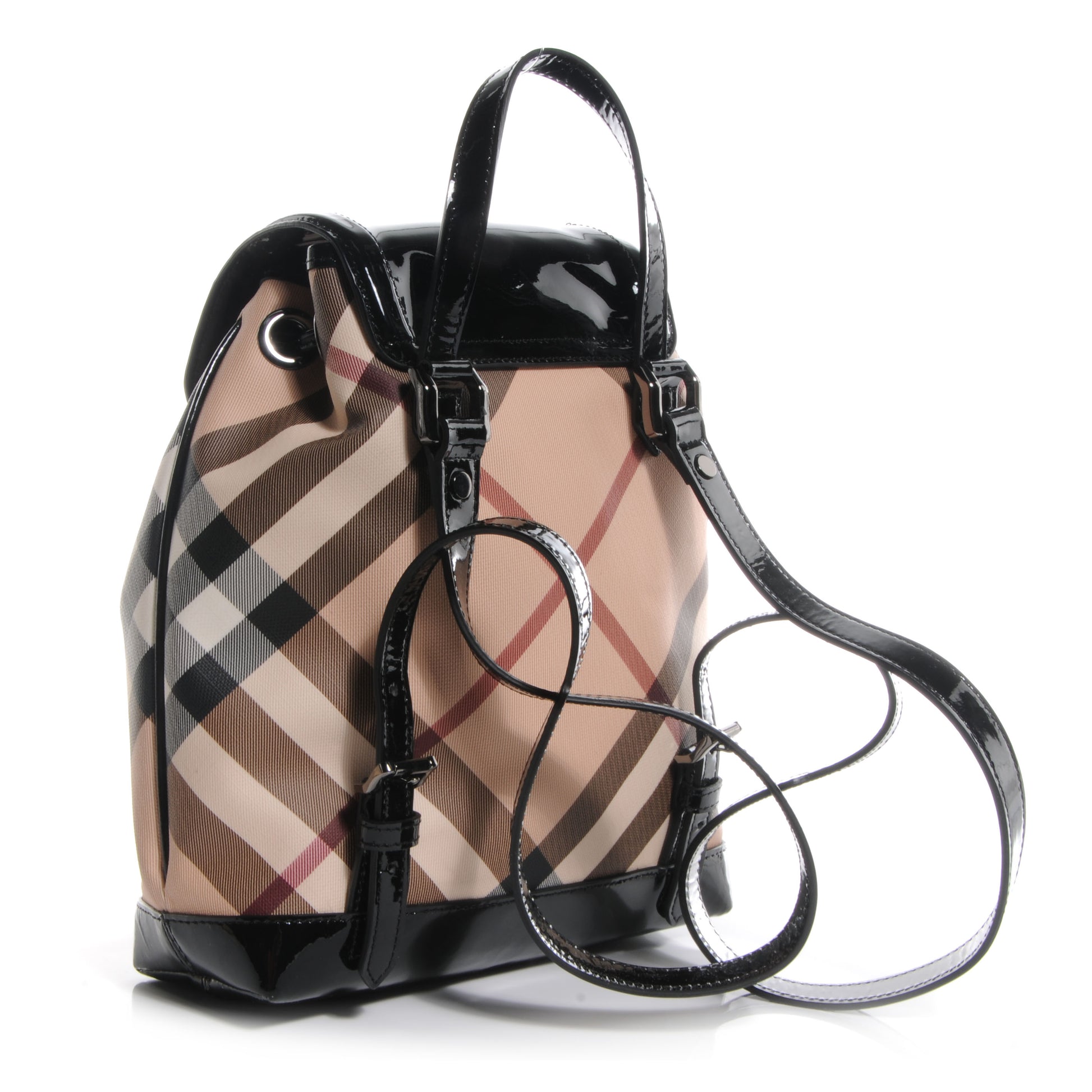 Burberry Patent Nova Check Backpack 3 of 12