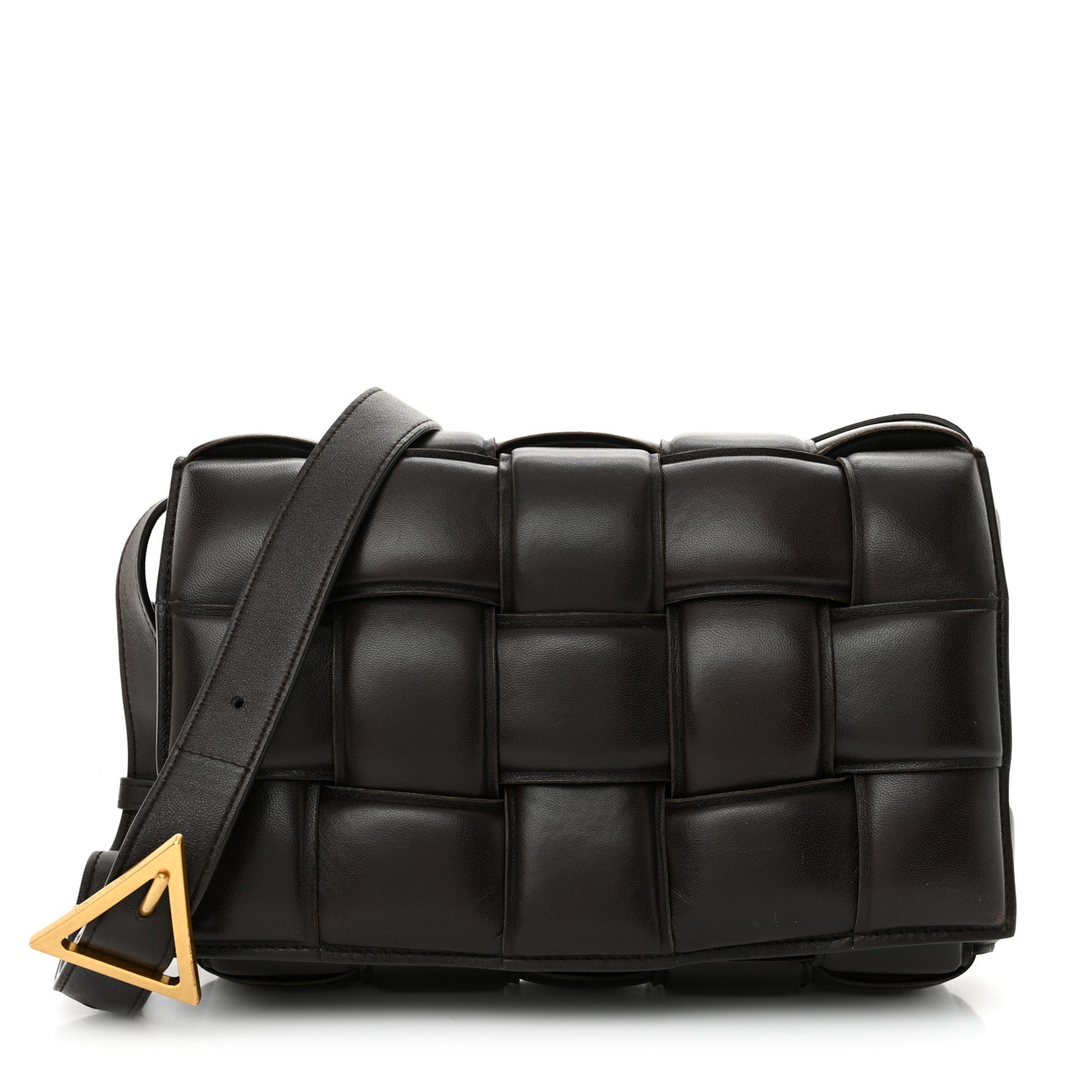 Nappa Maxi Intreccio Padded Cassette Crossbody Bag Fondente