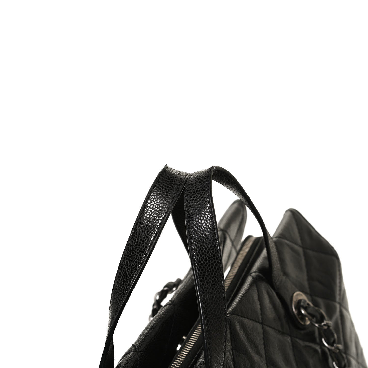 Chanel Crumpled Grained Calfskin Quilted CC Crave Tote Black 11 of 11