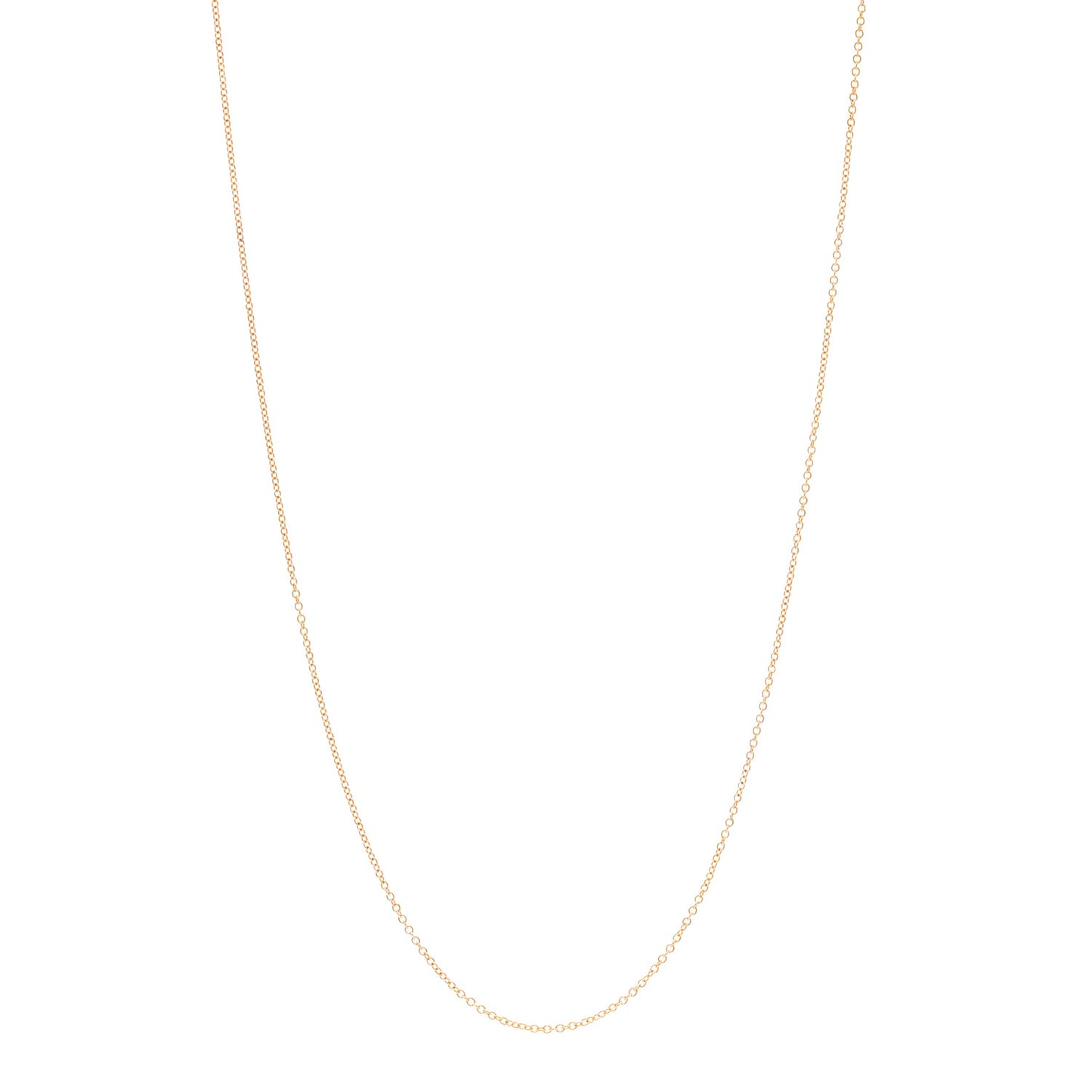 18K Rose Gold Small Chain Necklace 18"