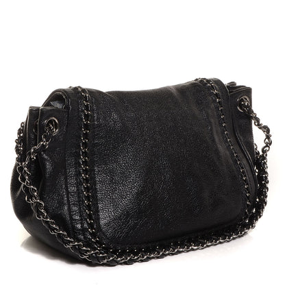 Chanel Metallic Goatskin Luxe Ligne Flap Bag Black 3 of 7