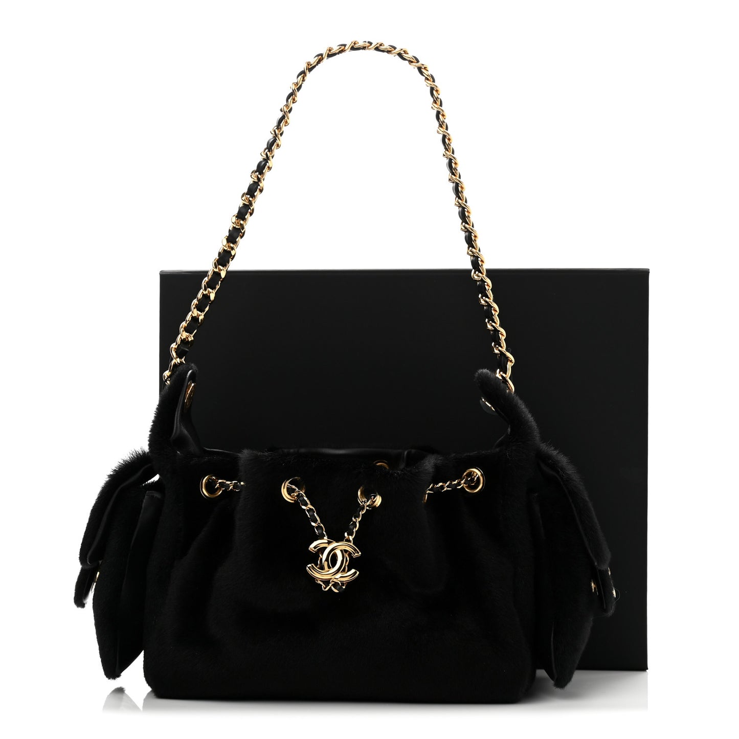 Pony Hair Mini Chanel 25 Handbag Dark Khaki Black
