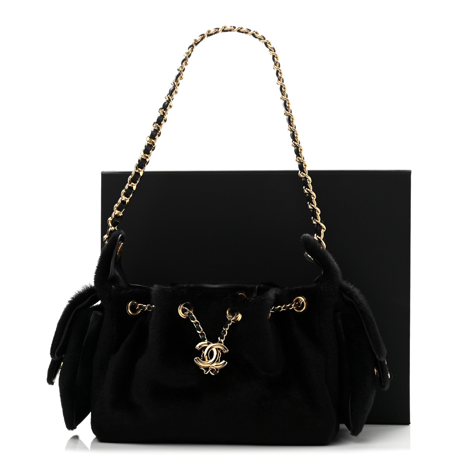 Chanel Pony Hair Mini Chanel 25 Handbag Dark Khaki Black 11 of 11