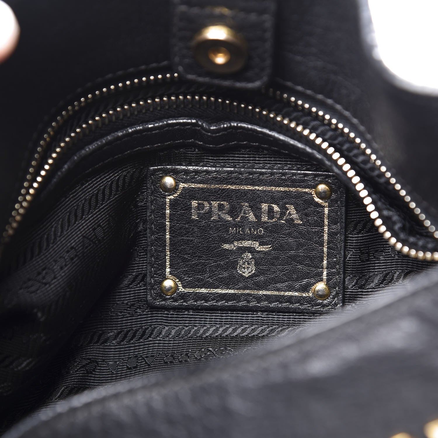 Prada Vitello Daino Side Pocket Hobo Black 5 of 16