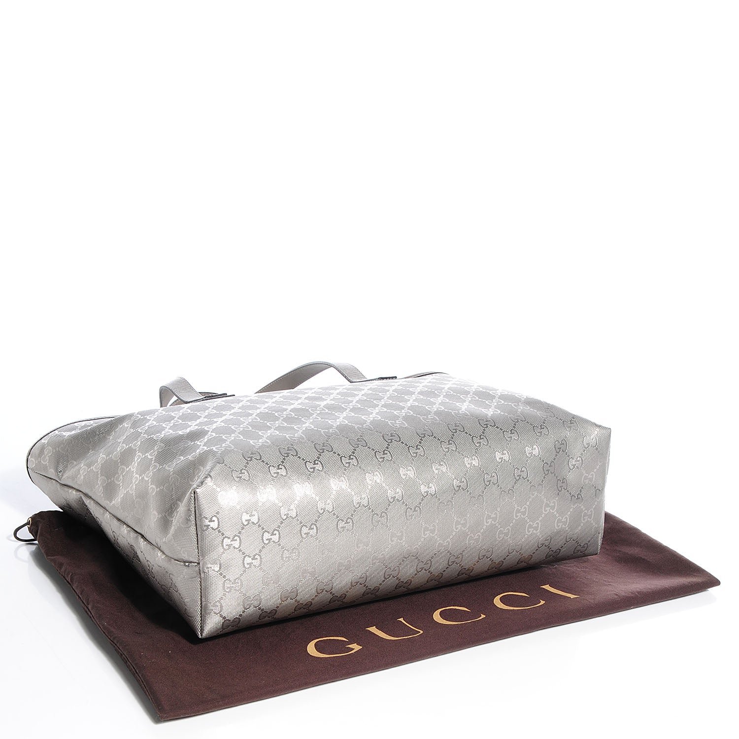 Gucci Imprime Monogram Medium Zippered Shopping Tote Silver 4 of 7