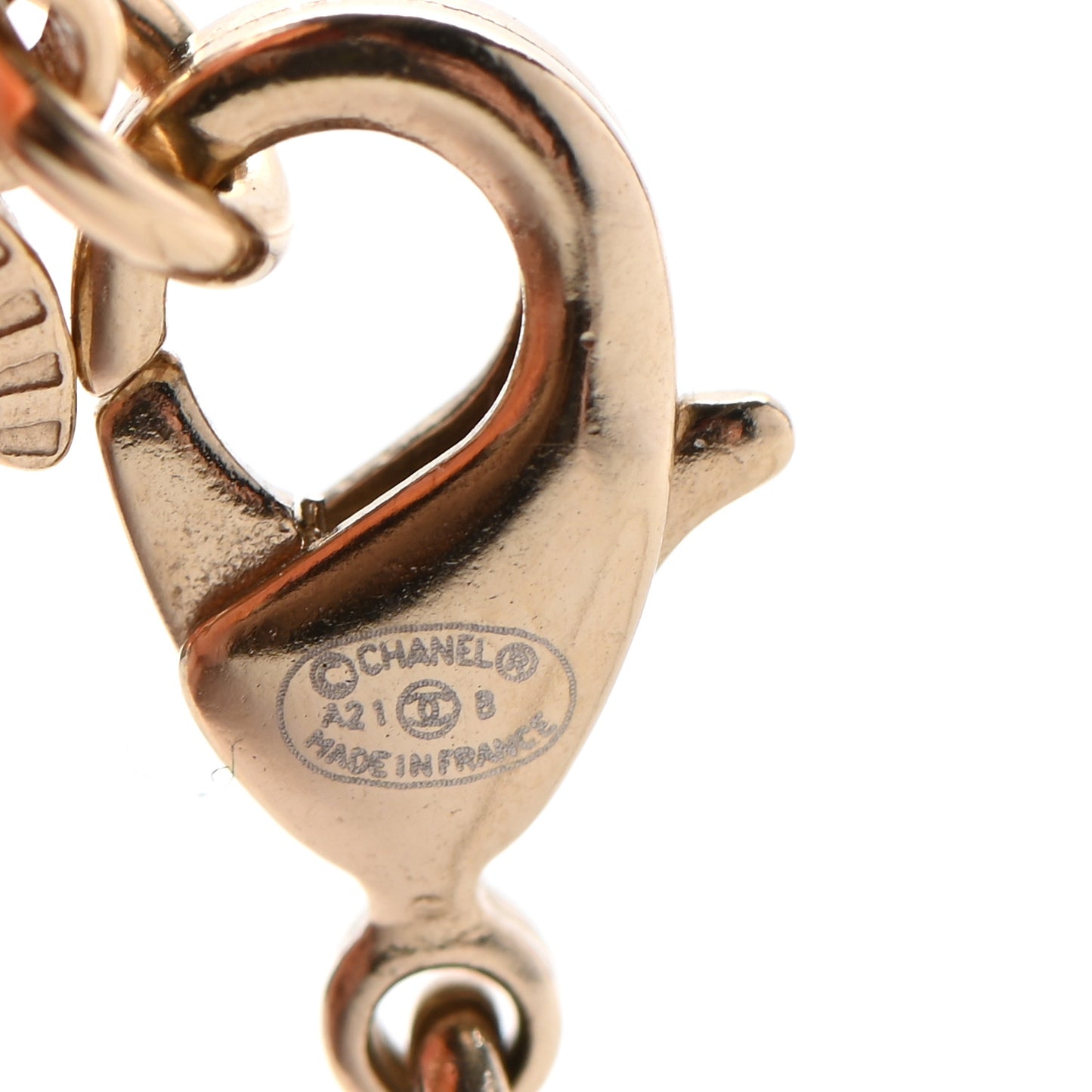 Resin Crystal CC Heart Necklace Pearly White Gold