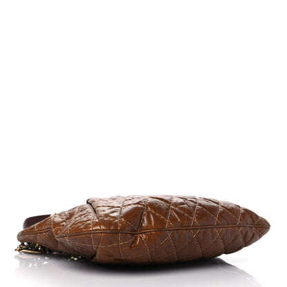 Chanel Crumpled Grained Calfskin Coco Pleats Hobo Brown 3 of 9