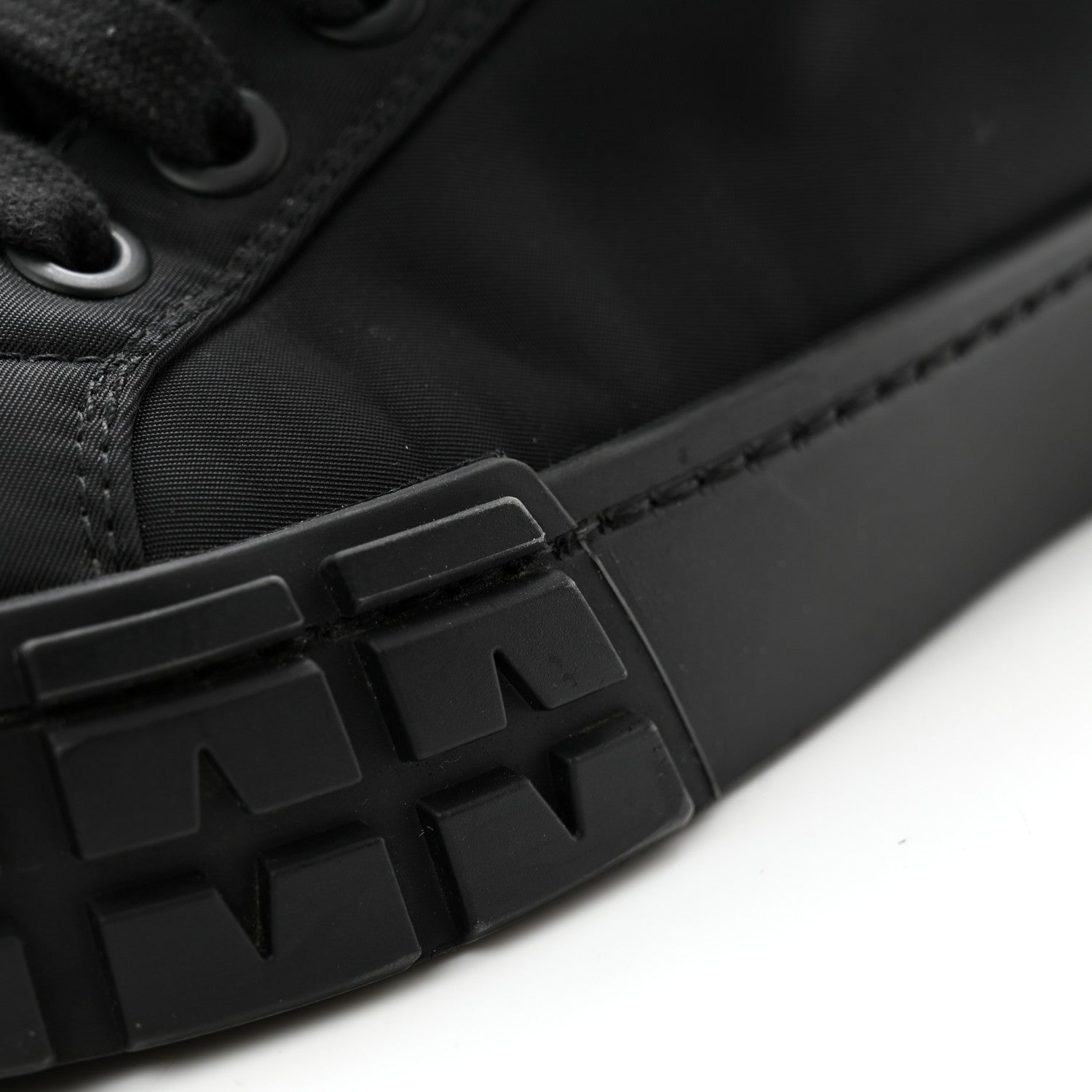 Prada Re-Nylon Gabardine Triangle Womens Wheel Pouch Pocket High Top Sneakers 39 Black 7 of 10
