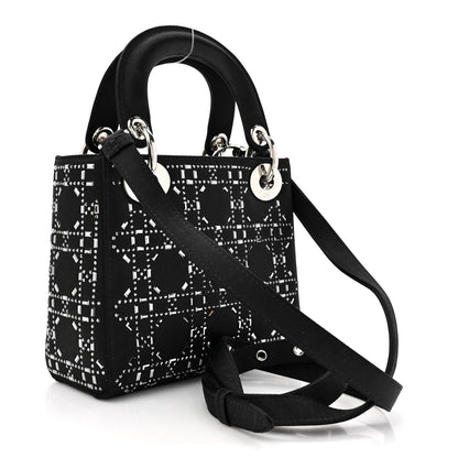 Christian Dior Satin Crystal Cannage Mini Lady Dior Black 3 of 14