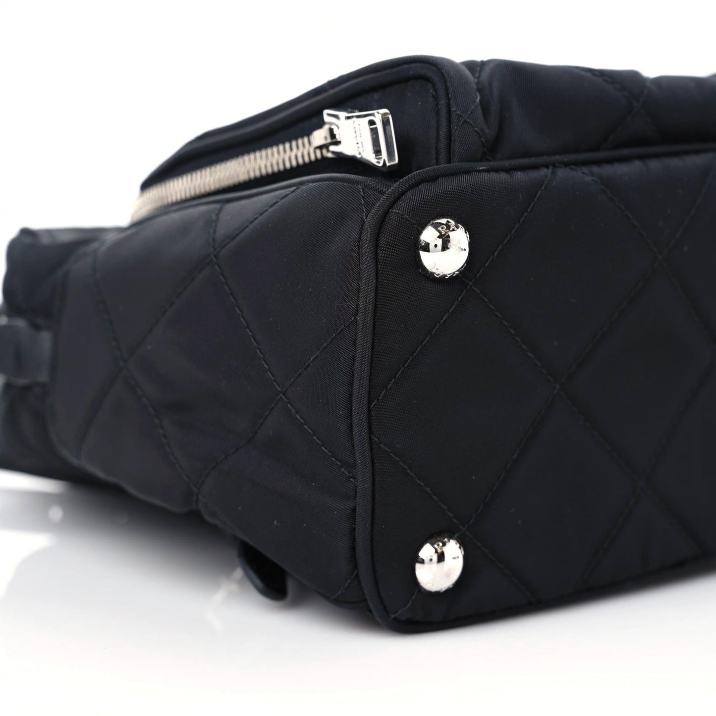 Nylon Tessuto Impuntu Quilted Backpack Black