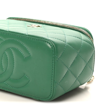 Chanel Lambskin Quilted Small Top Handle Vanity Case With Chain Green 11 of 11
