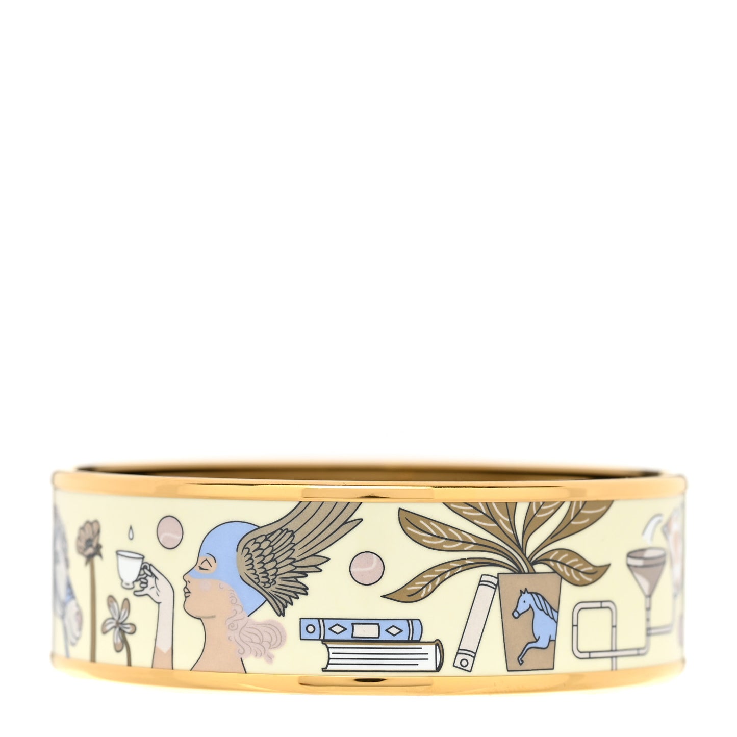 Enamel Printed Tea For Two Wide Bracelet 65 Lumiere