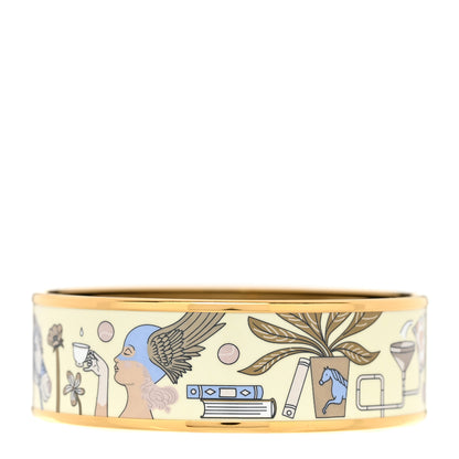 Hermes Enamel Printed Tea For Two Wide Bracelet 65 Lumiere 3 of 6