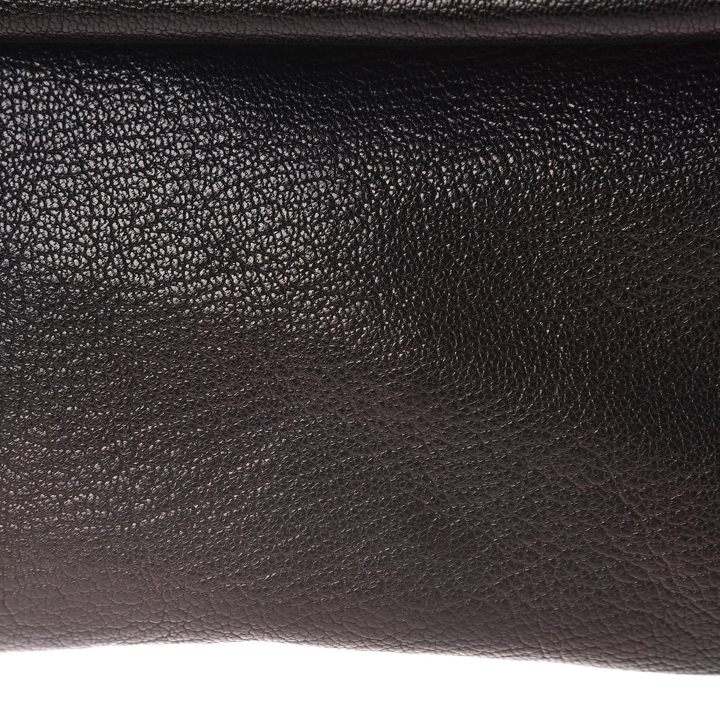 Chevre Gold Metallic Edge Hardware Envelope Clutch Black