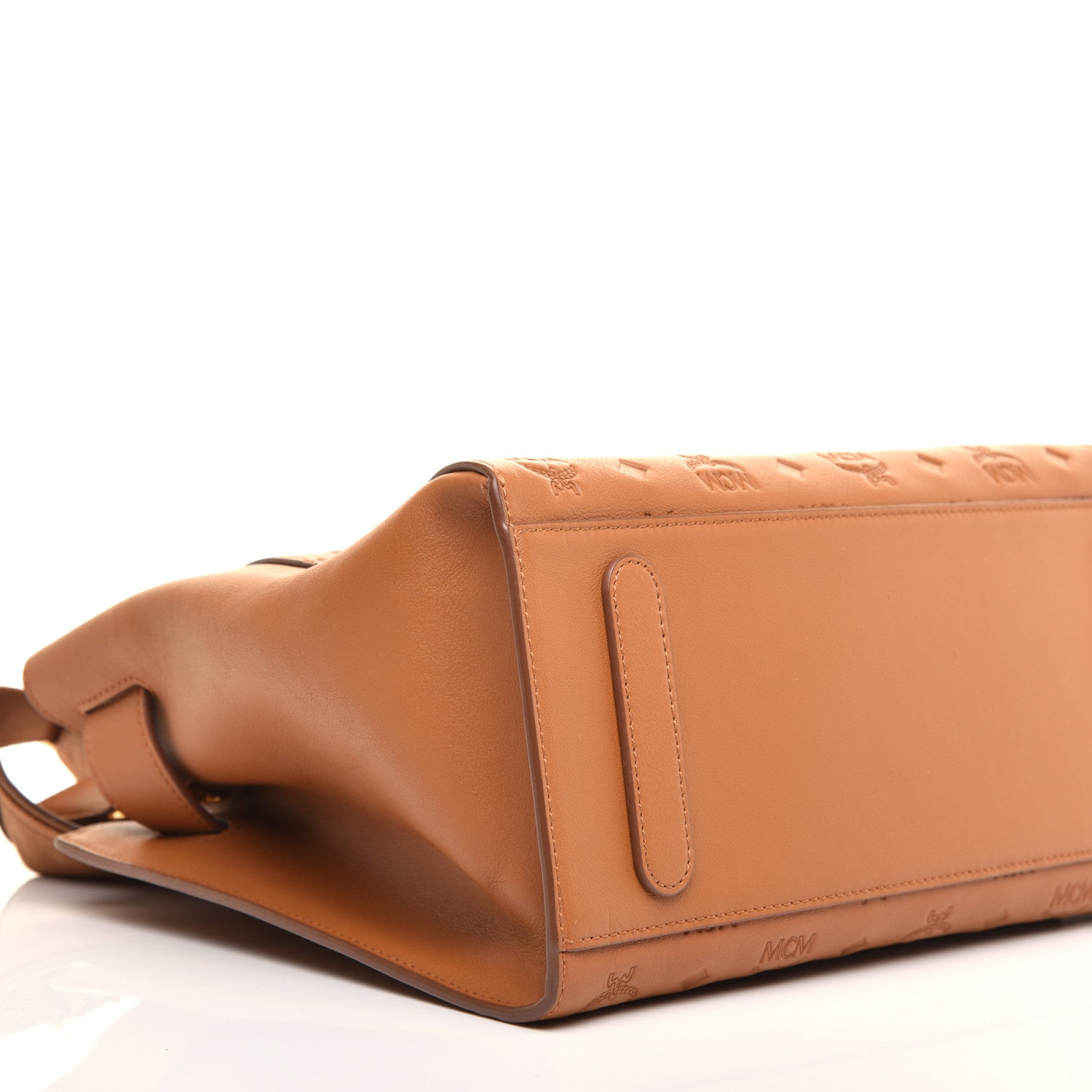 MCM Calfskin Ottomar Monogram Medium Essential Tote Cognac 7 of 8