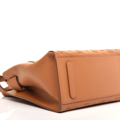 MCM Calfskin Ottomar Monogram Medium Essential Tote Cognac 7 of 8