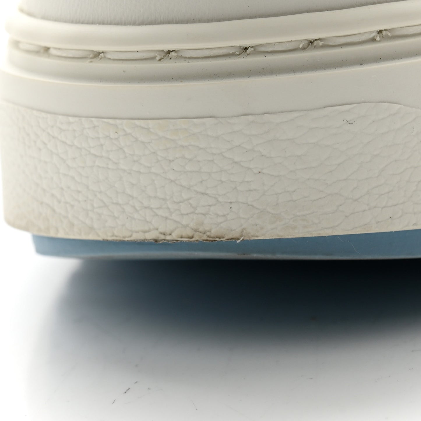 Lambskin Embossed Monogram Time Out Sneakers 38.5 White Blue