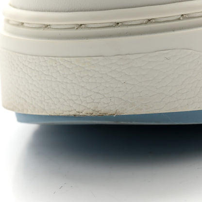 Louis Vuitton Lambskin Embossed Monogram Time Out Sneakers 38.5 White Blue 10 of 10