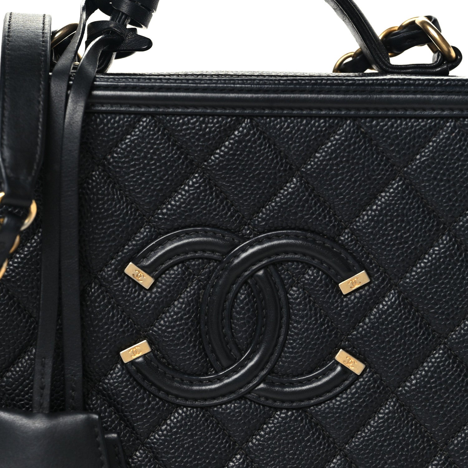 Chanel Caviar Quilted Medium CC Filigree Vanity Case Black 8 of 10