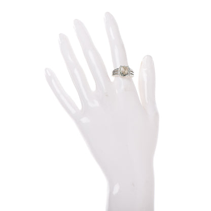 David Yurman Sterling Silver Diamond Prasiolite 10mm Petite Wheaton Ring 53 6.5 2 of 5